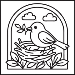 Cozy Moments Bold Line Coloring Page – Relaxing Hygge-Inspired Illustration