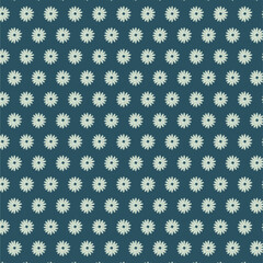 Seamless Monochrome Floral Backdrop Pattern With Hand Drawn Geometric In Retro Graceful Style. Trend Print For Textiles And Wallpaper On Isolated Background.