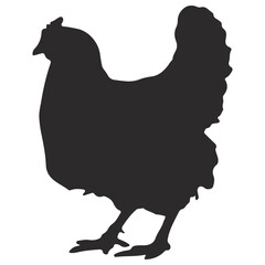 Hen Sillouette Vector Isloated On White Background
