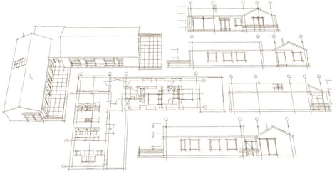 house project planning 3d illustration