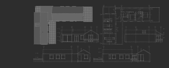 house project planning 3d illustration