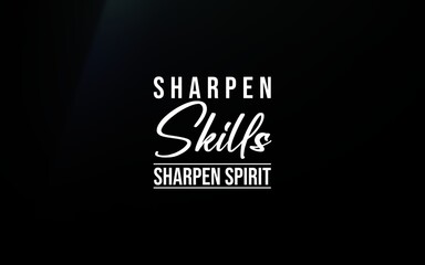 Minimalistic design emphasizing the message of cultivating skills and nurturing inner strength....