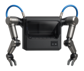 Automated sorting machine with robotic arms for handling fragile items in a glass manufacturing facility