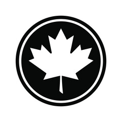 Maple Leaf Symbol Inside Dark Grey