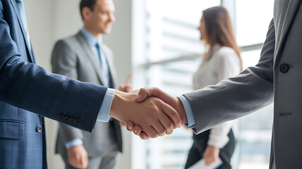 Business handshake agreement partnership success image