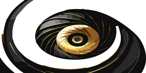 Abstract spiral vortex. Abstract Gold and Black Spiral Texture Background