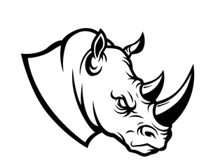 rhinoceros logo silhouette illustration. Vector illustration