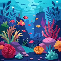 coral reef and fishes