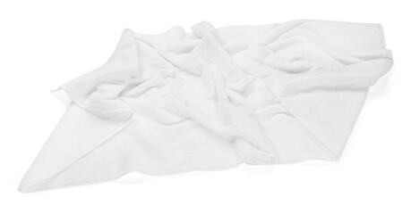One terry towel isolated on white, top view