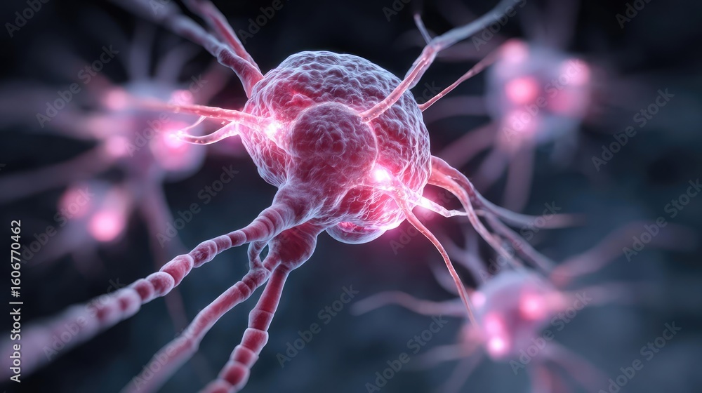 Poster sudden urge from nervous bladder concept. intricate neural networks showcasing glowing neuron connec