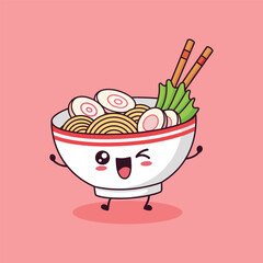 Kawaii Ramen Character Sticker mascot