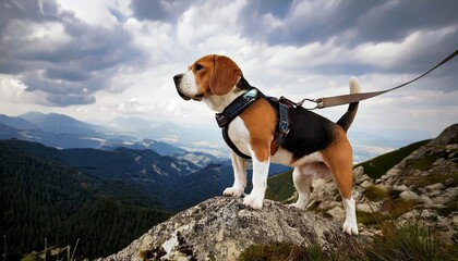 Adventurous Beagle on Hike