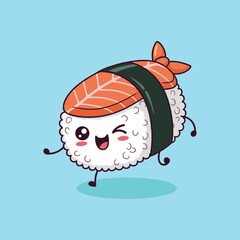 Kawaii Sushi Character Sticker mascot