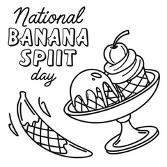 NATIONAL BANANA SPLIT DAY vector illustration
