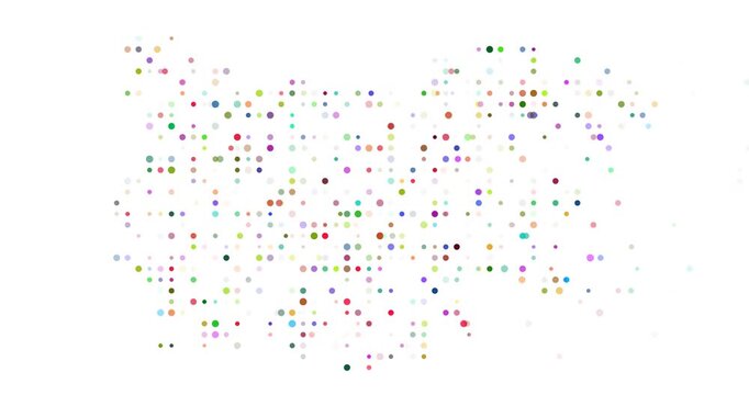 Falling Dots Form Bulgaria Silhouette
