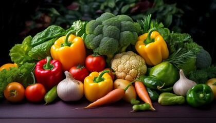 mixed vegetables vegetarian food AI generated