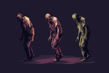 Scary Undead Zombie Illustration