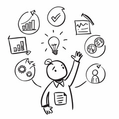 Business Doodle People & Icon Set – Hand‑Drawn Sketch Style for Corporate & SaaS Use