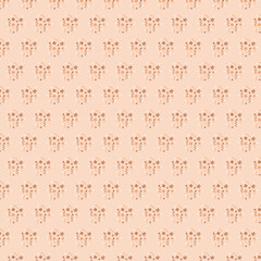 Seamless Monochrome Floral Backdrop Pattern With Hand Drawn Geometric In Retro Graceful Style. Trend Print For Textiles And Wallpaper On Isolated Background.