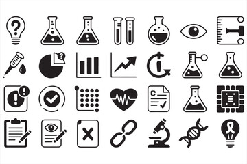 Icons for Scientific Research, Data, and Laboratory Work