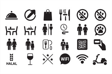 Icons Set for Restaurant, Service, and Lifestyle