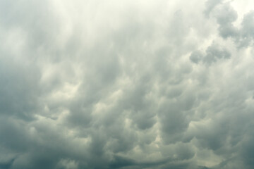 Dramatic storm clouds in the dark sky