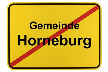 Illustration eines Ortsschildes der Gemeinde Horneburg in Niedersachsen
