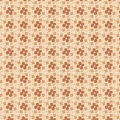 Seamless Monochrome Floral Backdrop Pattern With Hand Drawn Geometric In Retro Graceful Style. Trend Print For Textiles And Wallpaper On Isolated Background.