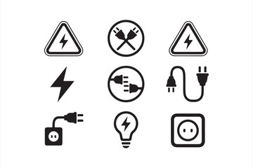 Power and Electrical Safety Icons for Digital Projects