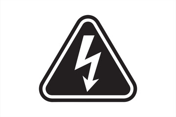 Electrical Hazard Warning Icon with Lightning Bolt