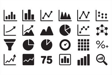 Fototapeta premium Vector Icons for Data Visualization and Analysis