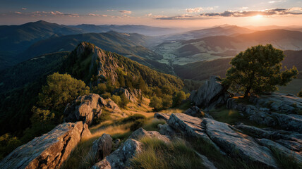 Golden Hour View Of Elevated Terrain
