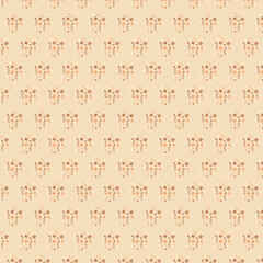Seamless Monochrome Floral Backdrop Pattern With Hand Drawn Geometric In Retro Graceful Style. Trend Print For Textiles And Wallpaper On Isolated Background.