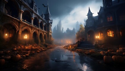 ghost city background, AI generated