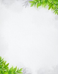 Watercolor Leaves Frame. Botanical Border for Invitations and Designs.