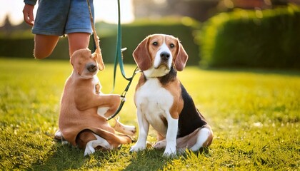 
Beagle with Child in Park