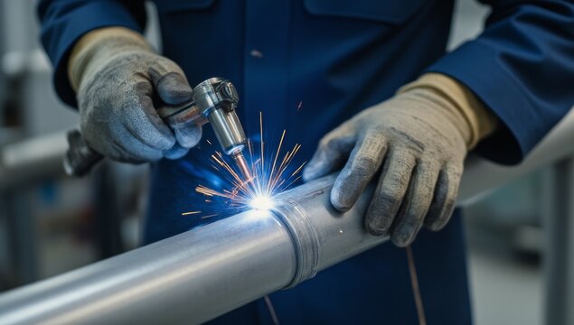 Sparks splashing in welding