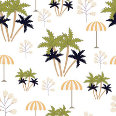 Mobile Cute seamless pattern .Tropical  pattern with flowers and palm trees on a background Colorful design for kids cloth, wallpaper, and any backgrounds. Repeating Pattern for Child.
