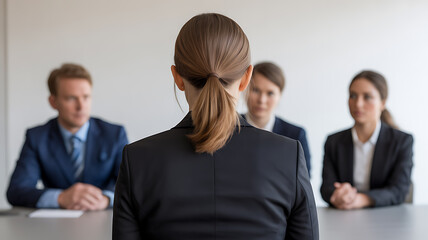 Job interview panel assessing candidate interviewers assessment