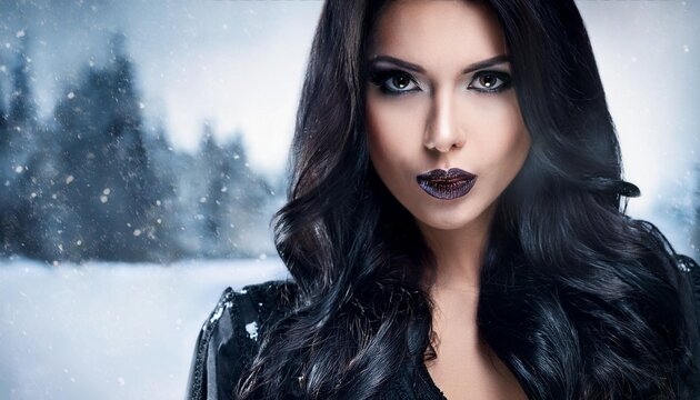 beautiful young goth woman, AI generated