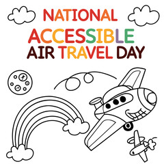 NATIONAL ACCESSIBLE AIR TRAVEL DAY vector illustration