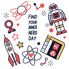 FIND YOUR INNER NERD DAY vector illustration
