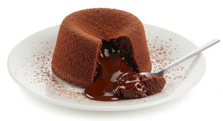 Chocolate lava cake with molten center and spoon chocolate cake 1