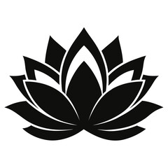 Outline Lotus vector clean black silhouette design white background
