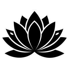 Outline Lotus vector clean black silhouette design white background