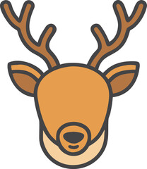 Flat Vector Illustration of a Standing Deer Silhouette