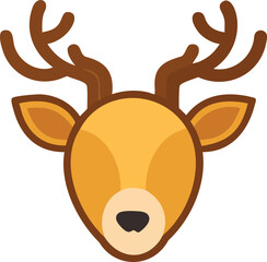 Flat Vector Illustration of a Standing Deer Silhouette