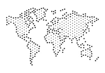 Modern Vector World Map in Dot Style – Abstract Continent Layout

