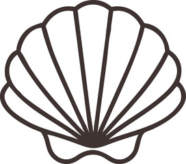 Minimal Seashell Icon for Beach and Ocean Designs
