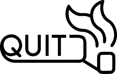 quit smoking vector icon on white or transparent background. Smoking Stroke icon collections. Editable Stroke icon collection Outline icon.